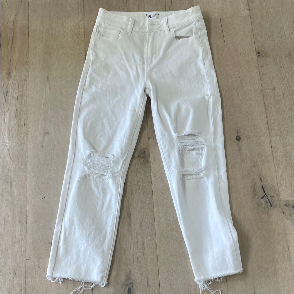 Paige Hoxton Distressed Crop White Jean size 25